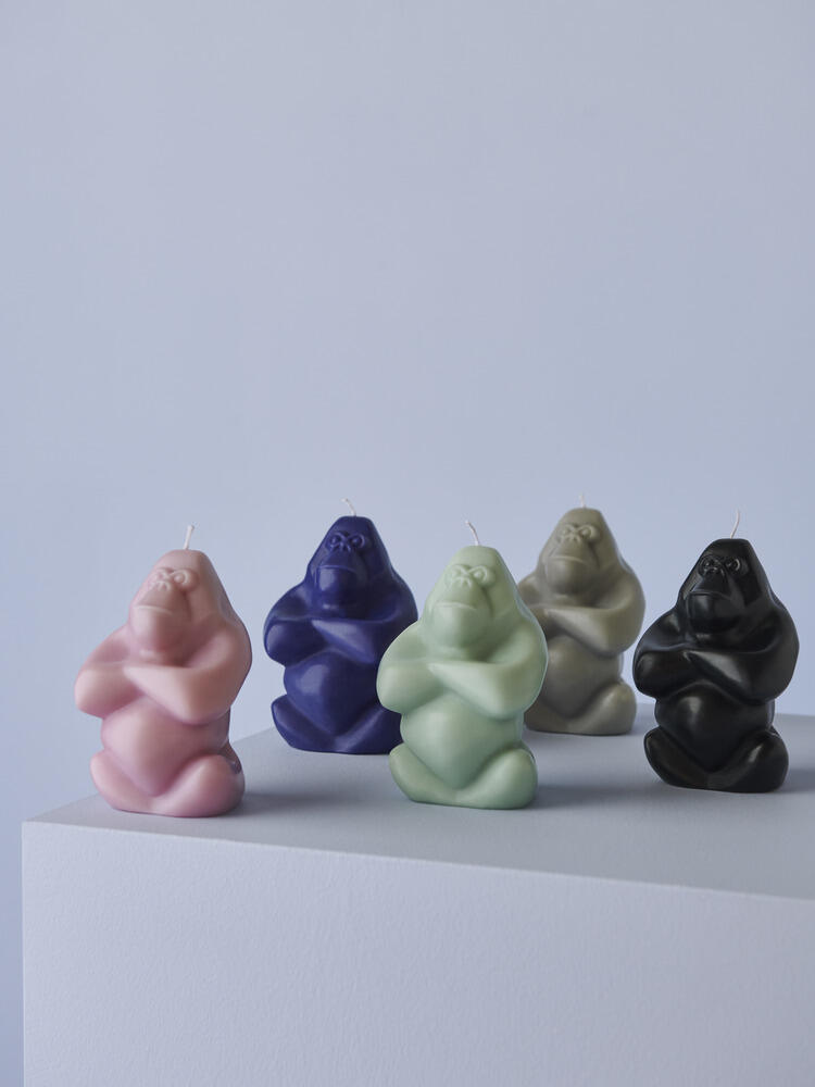 Gabba Gabba skulptur lys, H11,5 cm - grå